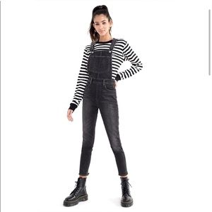 COPY - LEVI'S WOMEN SKINNY HI-RISE ANKLE STRETCH OVERALLS BLACK LAY OVER size 26